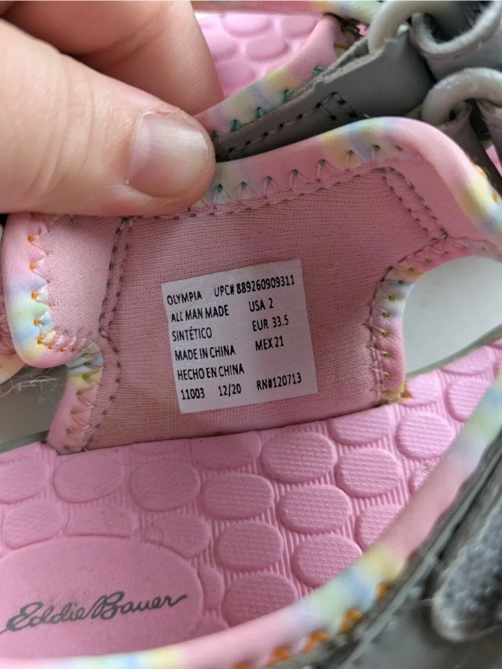 Eddie Bauer Olympia Pink and Gray Sandals Youth 2